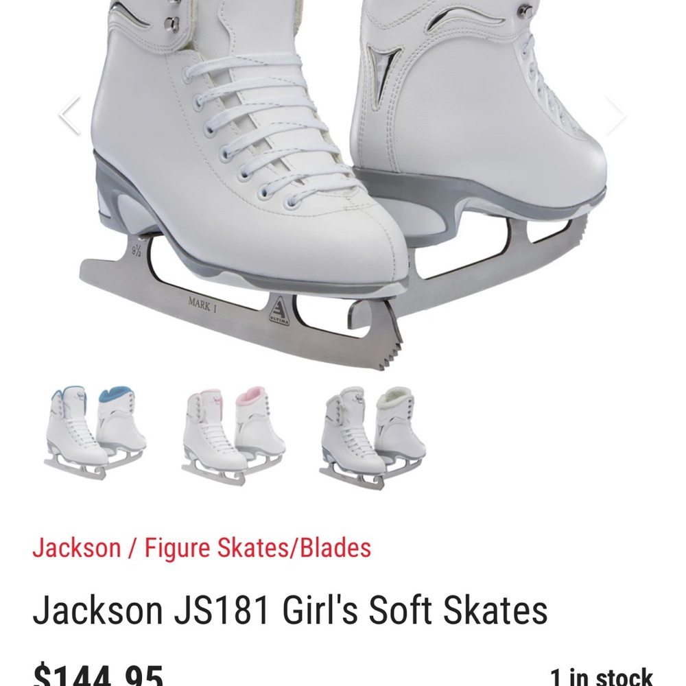 Jackson White Figure Skates with Chrome Detail